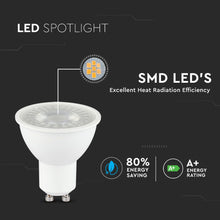 Carica l&#39;immagine nel visualizzatore di Gallery, V-TAC LAMPADINA LED GU10 6W FARETTO SPOTLIGHT CRI ≥95 38°
