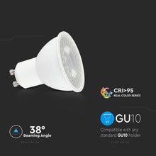 Carica l&#39;immagine nel visualizzatore di Gallery, V-TAC LAMPADINA LED GU10 6W FARETTO SPOTLIGHT CRI ≥95 38°
