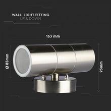 Cargar imagen en el visor de la galería, V-TAC PORTALAMPADA DOPPIO WALL LIGHT DA MURO PER 2 LAMPADINE GU10
