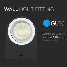Carica l&#39;immagine nel visualizzatore di Gallery, V-TAC PORTALAMPADA WALL LIGHT DA MURO PER 1 LAMPADINA GU10 IP44
