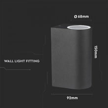 Carica l&#39;immagine nel visualizzatore di Gallery, V-TAC PORTALAMPADA DOPPIO WALL LIGHT DA MURO PER 2 LAMPADINE GU10 IP44
