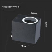 Carica l&#39;immagine nel visualizzatore di Gallery, V-TAC PORTALAMPADA WALL LIGHT DA MURO PER 1 LAMPADINA GU10 IP44
