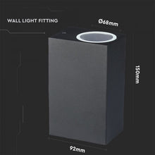 Carica l&#39;immagine nel visualizzatore di Gallery, V-TAC PORTALAMPADA DOPPIO WALL LIGHT DA MURO PER 2 LAMPADINE GU10 IP44
