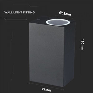 V-TAC PORTALAMPADA DOPPIO WALL LIGHT DA MURO PER 2 LAMPADINE GU10 IP44