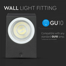 Carica l&#39;immagine nel visualizzatore di Gallery, V-TAC PORTALAMPADA DOPPIO WALL LIGHT DA MURO PER 2 LAMPADINE GU10 IP44
