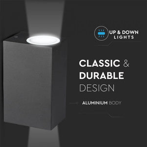 V-TAC PORTALAMPADA DOPPIO WALL LIGHT DA MURO PER 2 LAMPADINE GU10 IP44