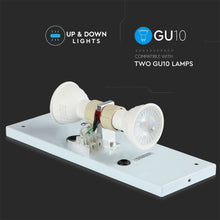 Cargar imagen en el visor de la galería, V-TAC PORTALAMPADA DOPPIO WALL LIGHT DA MURO PER 2 LAMPADINE GU10
