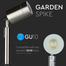 Carica l&#39;immagine nel visualizzatore di Gallery, V-TAC PORTALAMPADA IN ACCIAIO CON PICCHETTO PER LAMPADINE GU10
