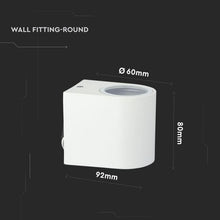 Carica l&#39;immagine nel visualizzatore di Gallery, V-TAC PORTALAMPADA WALL LIGHT DA MURO PER 1 LAMPADINA GU10 IP44
