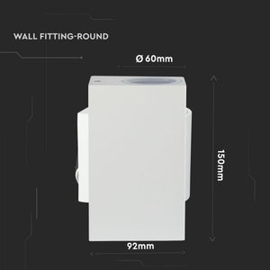 V-TAC PORTALAMPADA DOPPIO WALL LIGHT DA MURO PER 2 LAMPADINE GU10 IP44