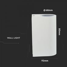 Carica l&#39;immagine nel visualizzatore di Gallery, V-TAC PORTALAMPADA DOPPIO WALL LIGHT DA MURO PER 2 LAMPADINE GU10 IP44
