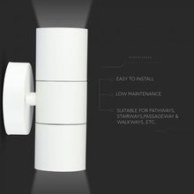 Carica l&#39;immagine nel visualizzatore di Gallery, V-TAC PORTALAMPADA DOPPIO WALL LIGHT DA MURO PER 2 LAMPADINE GU10
