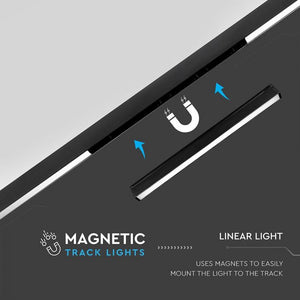 V-TAC MAGNETIC LINEAR LIGHT FARETTO LED MAGNETICO 20W NERO CRI≥90 100°