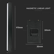 Carica l&#39;immagine nel visualizzatore di Gallery, V-TAC MAGNETIC LINEAR LIGHT FARETTO LED MAGNETICO 30W NERO CRI≥90 100°
