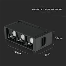 Carica l&#39;immagine nel visualizzatore di Gallery, V-TAC PRO MAGNETIC LINEAR SPOTLIGHT FARETTO LED MAGNETICO 3W NERO CRI≥90 30°
