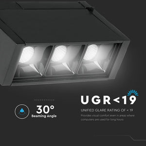 V-TAC PRO MAGNETIC LINEAR SPOTLIGHT FARETTO LED MAGNETICO 3W NERO CRI≥90 30°