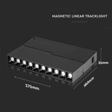 Cargar imagen en el visor de la galería, V-TAC MAGNETIC LINEAR TRACK LIGHT FARETTO LED MAGNETICO 20W NERO CRI≥90 30°
