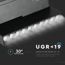 Cargar imagen en el visor de la galería, V-TAC MAGNETIC LINEAR TRACK LIGHT FARETTO LED MAGNETICO 20W NERO CRI≥90 30°

