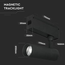 Carica l&#39;immagine nel visualizzatore di Gallery, V-TAC MAGNETIC TRACK LIGHT FARETTO LED MAGNETICO 15W NERO CRI≥90 36°
