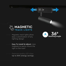 Carica l&#39;immagine nel visualizzatore di Gallery, V-TAC MAGNETIC TRACK LIGHT FARETTO LED MAGNETICO 15W NERO CRI≥90 36°
