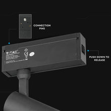 Carica l&#39;immagine nel visualizzatore di Gallery, V-TAC MAGNETIC TRACK LIGHT FARETTO LED MAGNETICO 15W NERO CRI≥90 36°
