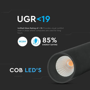 V-TAC MAGNETIC PENDANT LIGHT LAMPADA LED A SOSPENSIONE MAGNETICA 15W NERO CRI≥90 36°