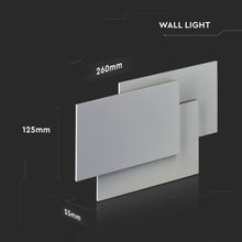 Cargar imagen en el visor de la galería, V-TAC LAMPADA DA MURO WALL LIGHT LED 12W FORMA RETTANGOLARE COLORE GRIGIO
