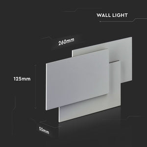 V-TAC LAMPADA DA MURO WALL LIGHT LED 12W FORMA RETTANGOLARE COLORE GRIGIO