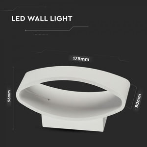 V-TAC LAMPADA DA MURO WALL LIGHT LED 5W FORMA ARROTONDATA COLORE BIANCO