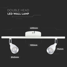 Cargar imagen en el visor de la galería, V-TAC LAMPADA DA MURO WALL LIGHT LED  COLORE BIANCO
