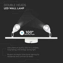 Cargar imagen en el visor de la galería, V-TAC LAMPADA DA MURO WALL LIGHT LED  COLORE BIANCO
