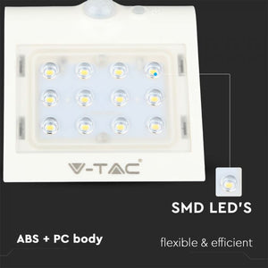 V-TAC  LAMPADA DA MURO LED 1,5W CON PANNELLO SOLARE E SENSORE