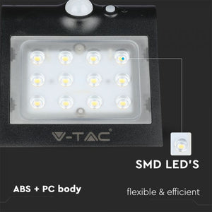 V-TAC  LAMPADA DA MURO LED 1,5W CON PANNELLO SOLARE E SENSORE