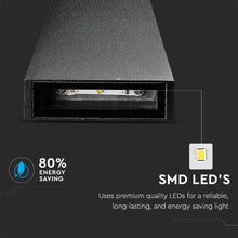 Carica l&#39;immagine nel visualizzatore di Gallery, V-TAC LAMPADA DA MURO WALL LIGHT LED 6W COLORE NERO IP65
