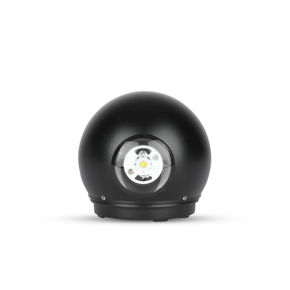 V-TAC LAMPADA DA MURO WALL LIGHT LED 6W FORMA SFERICA COLORE NERO IP65
