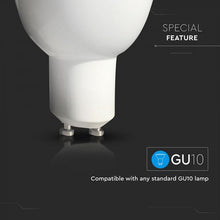 Carica l&#39;immagine nel visualizzatore di Gallery, V-TAC LAMPADINA LED WI-FI GU10 FARETTO 4,5W TRICOLOR DIMMERABILE 110°
