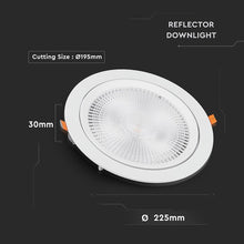 Cargar imagen en el visor de la galería, V-TAC FARETTO LED DA INCASSO ROTONDO 30W COB CHIP SAMSUNG
