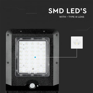 V-TAC LAMPADA STRADALE LED 15W LAMPIONE SMD CON PANNELLO SOLARE