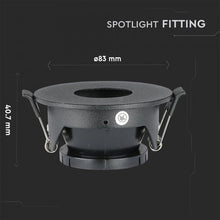 Cargar imagen en el visor de la galería, V-TAC PORTAFARETTO ORIENTABILE ROTONDO DA INCASSO PER LAMPADINE GU10 E GU5.3
