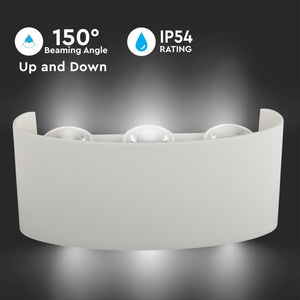 V-TAC APPLIQUE LAMPADA DA MURO WALL LIGHT BIANCA CON 6 LED COB