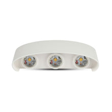 Cargar imagen en el visor de la galería, V-TAC APPLIQUE LAMPADA DA MURO WALL LIGHT BIANCA CON 6 LED COB
