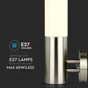 V-TAC PORTALAMPADA DA GIARDINO WALL LAMP DA MURO ROTONDO PER LAMPADINE E27