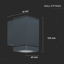 Cargar imagen en el visor de la galería, V-TAC PORTALAMPADA WALL LAMP DA MURO IP44 PER LAMPADINE LED GU10

