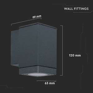 V-TAC PORTALAMPADA WALL LAMP DA MURO IP44 PER LAMPADINE LED GU10