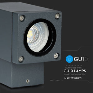 V-TAC PORTALAMPADA WALL LAMP DA MURO IP44 PER LAMPADINE LED GU10