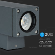 Cargar imagen en el visor de la galería, V-TAC PORTALAMPADA DOPPIO APPLIQUE WALL LAMP DA MURO IP44 PER 2 LAMPADINE GU10
