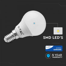Carica l&#39;immagine nel visualizzatore di Gallery, V-TAC LAMPADINA LED E14 4,5W MINIGLOBO P45 CHIP SAMSUNG
