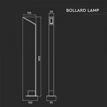 Carica l&#39;immagine nel visualizzatore di Gallery, V-TAC LAMPADA LED DA GIARDINO 7W IN ALLUMINIO CON FISSAGGIO A TERRA IP54 LAMPIONE 805MM
