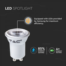 Carica l&#39;immagine nel visualizzatore di Gallery, V-TAC LAMPADINA LED GU10 MR11 2W FARETTO SPOTLIGHT CHIP SAMSUNG 38°
