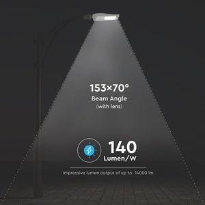 V-TAC LAMPADA STRADALE LED 100W LAMPIONE SMD CHIP SAMSUNG FASCIO LUMINOSO TYPE 3M